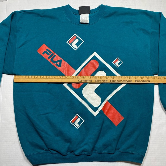 Vintage 90's FILA Big Logo Color Block Sweatshirt USA Hanes Signature Collection - Picture 6 of 8